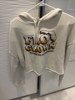 White 'Flo Grown' Graphic Hoodie - Living in Sunshine
